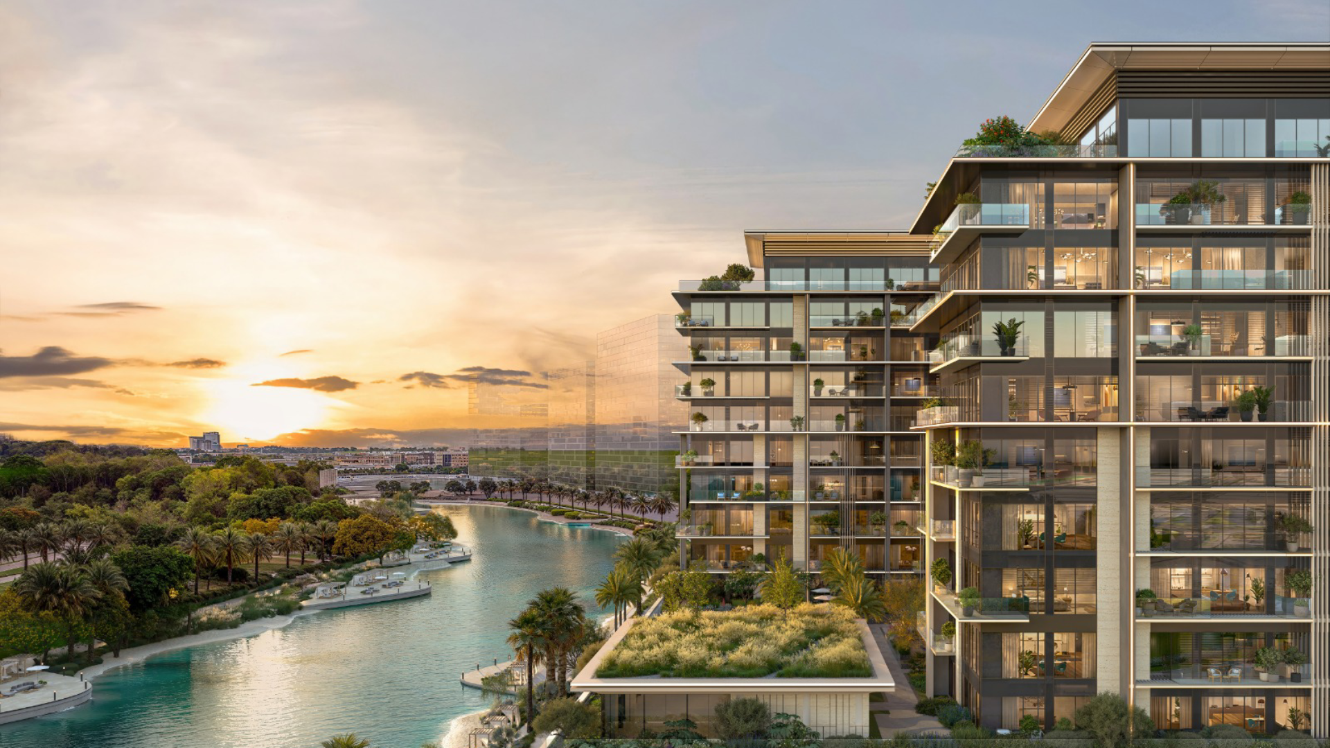 Contemporary waterfront lifestyle in Meydan Horizon with scenic views.